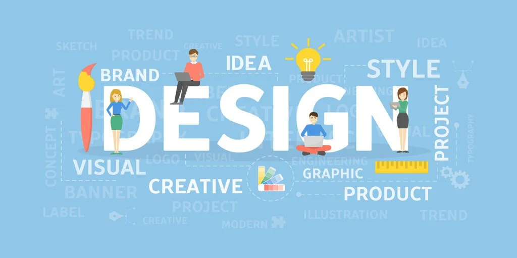 Creative branding and visual identity illustration showcasing professional graphic design services in Vadodara